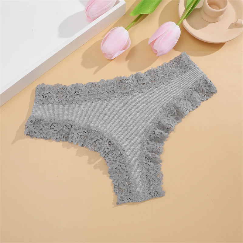 5 Teile/satz Frauen Baumwolle Höschen Floral Spitze Intime Unterwäsche Trendy Patchwork Spitze Slip Weibliche Weiche Unterhose Dessous S-XL