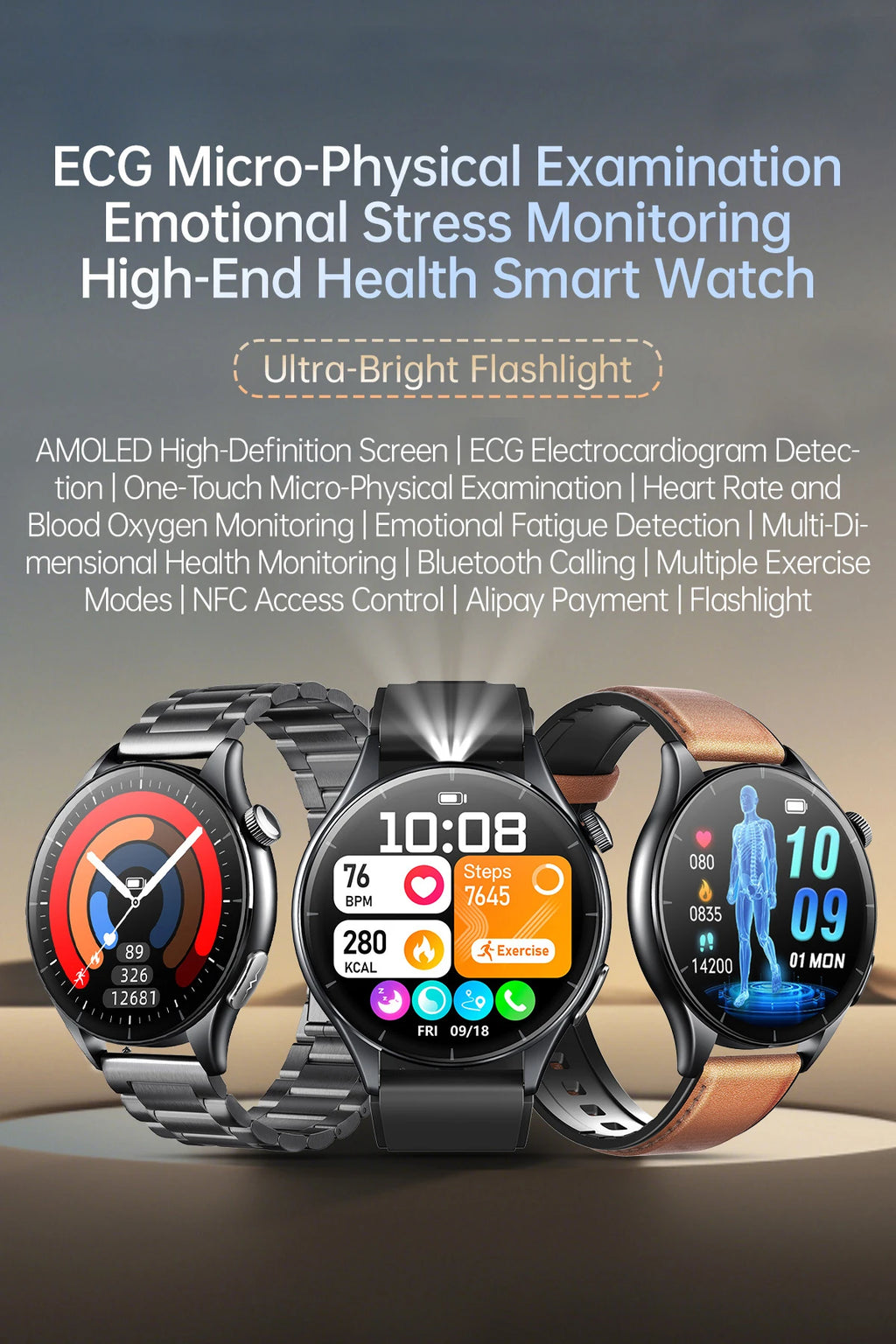 2025, neue EKG + PPG, Gesundheitsdiagnose, Smartwatches, Männer und Frauen, Uhr, Harnsäure, Lipid, BP, Herzfrequenz-Tracker, NFC, Sport-Smartwatch, IOS