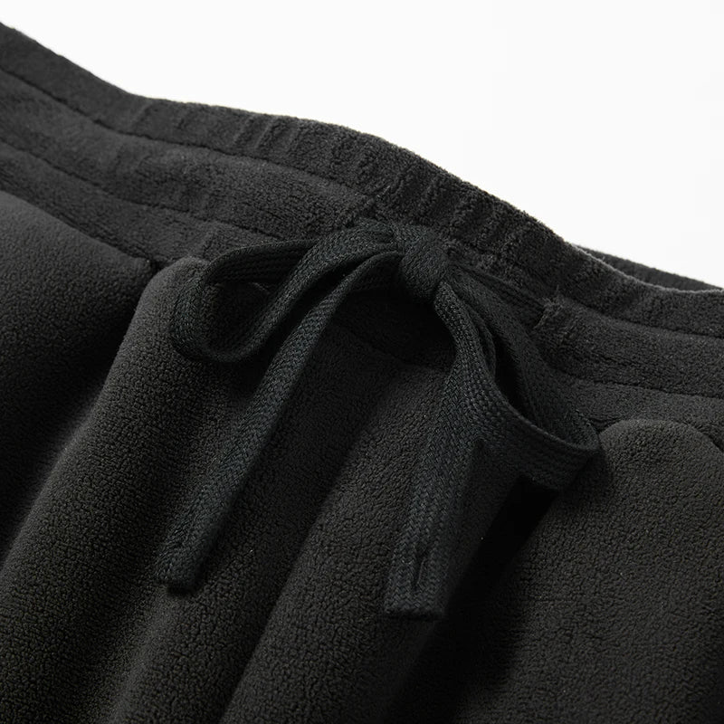 YJKVUR Unisex 2025, Winter, neue Oversize-Hose, für Herren und Damen, warme Fleece-Futter, Kordelzug-Hose, lässig, bequem, Fitnessstudio, Jogginghose