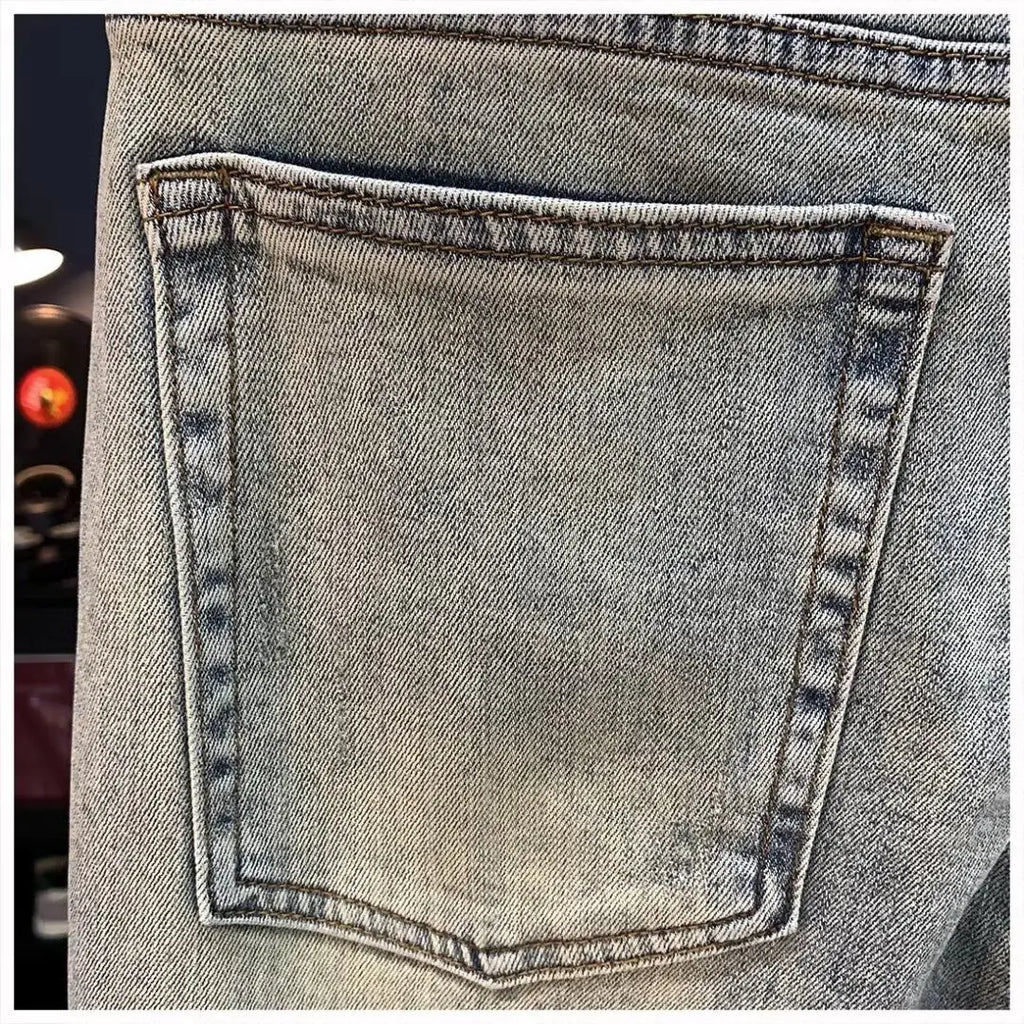 Jeans für Herren 2025, Frühling und Herbst, kleine zerrissene Jeans, Herren-Vintage-Hosen, trendige Marke, Harlan-Männerkleidung, Streetwear-Kleidung