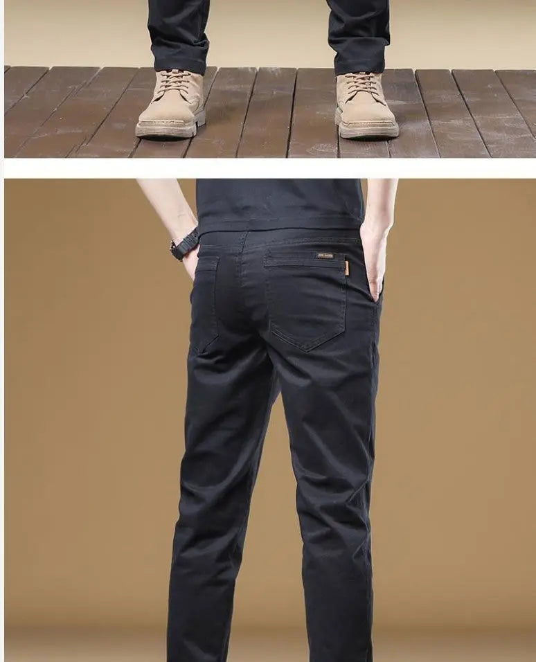 2025, Sommer-Freizeithose für Herren aus dünner Baumwolle, trendige, vielseitige, elastische, leichte Business-Hose, formelle, schlanke, gerade Hose