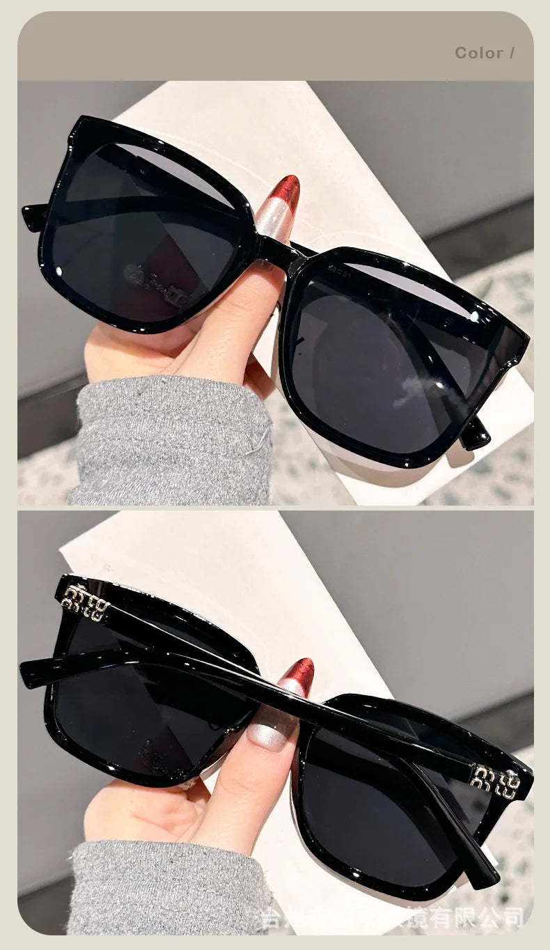 Neue Designer-Sonnenbrille mit großem, quadratischem, dünnem Rahmen und Tempelbügeln im High-End-Stil für Damen DS-8162