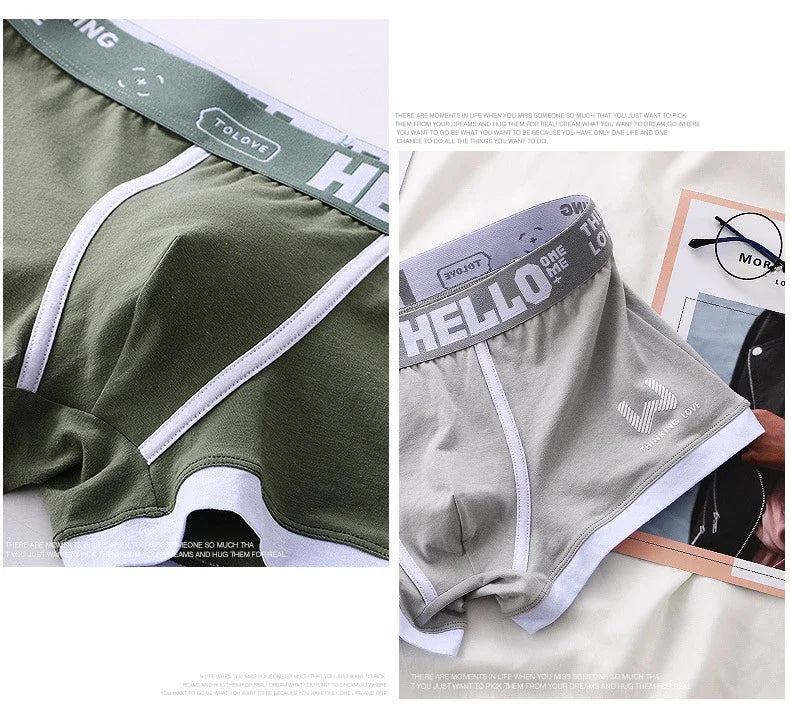 1Pcs Männer Baumwolle Boxer Shorts Höschen Unterwäsche3 Farben L XL 2XL 3XL Weichen Brief Gürtel Atmungsaktive Soft Mode sport
