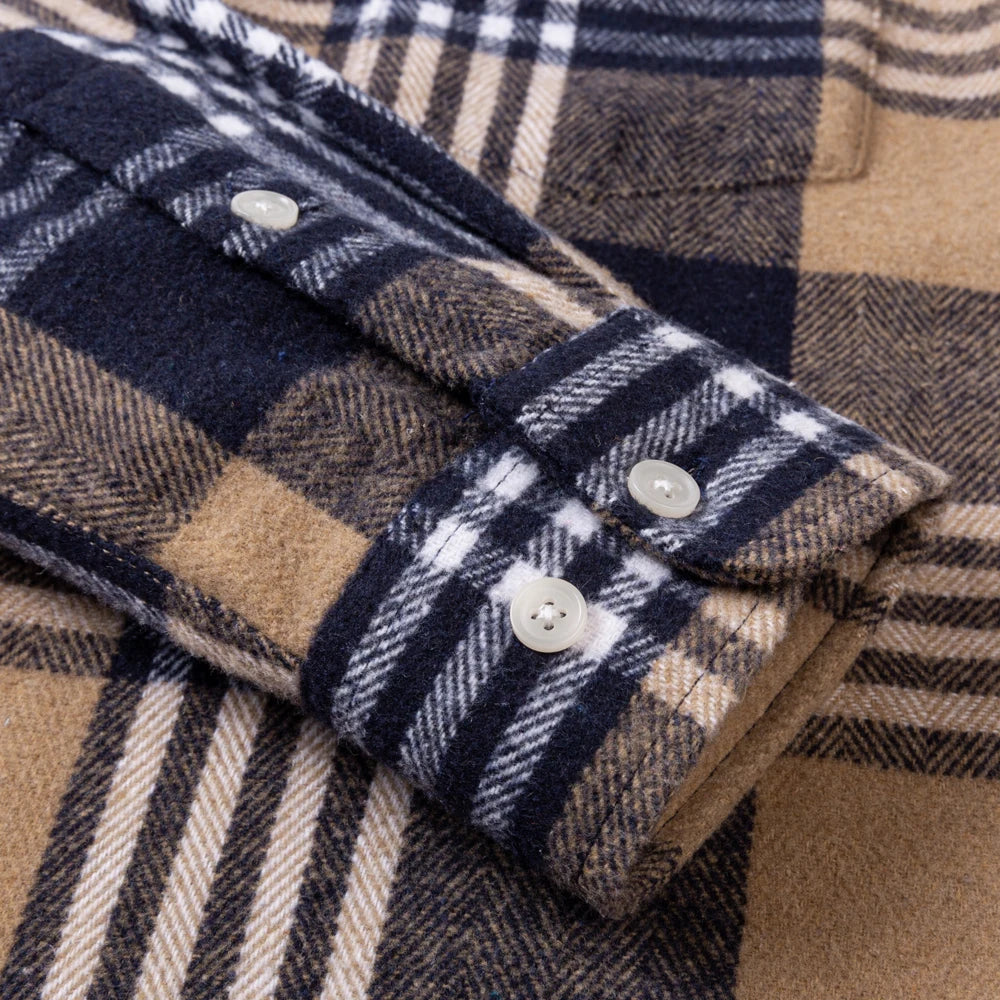 Langärmliges Flanell-Karohemd für Herren – weiche reine Baumwolle, Button-Down-Hemden, dick, Herbst und Winter – Wochenend-Casual, Ausgehen