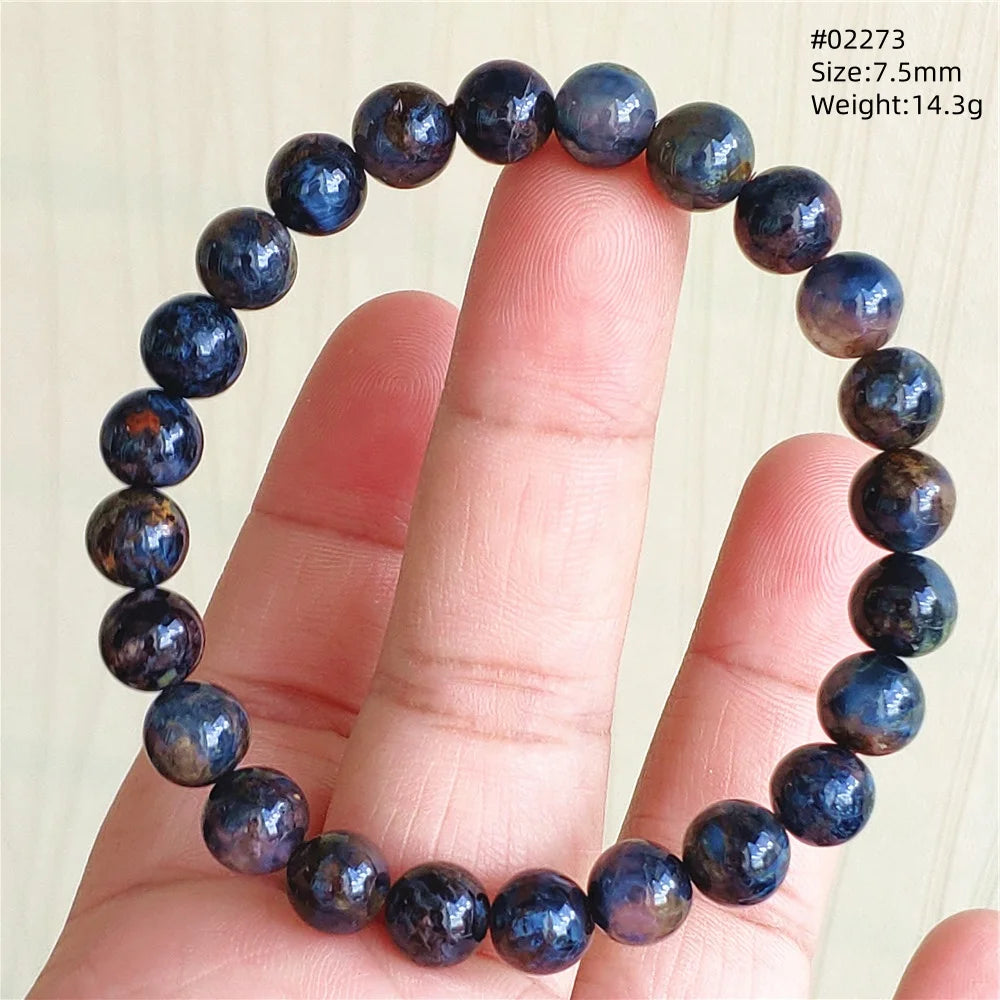 Natürliche blaue Pietersite Runde Perlen Armband Schmuck 12,5 mm Feuer Pietersite Namibia Feuer Pietersite Seltene Steinperlen AAAAAA
