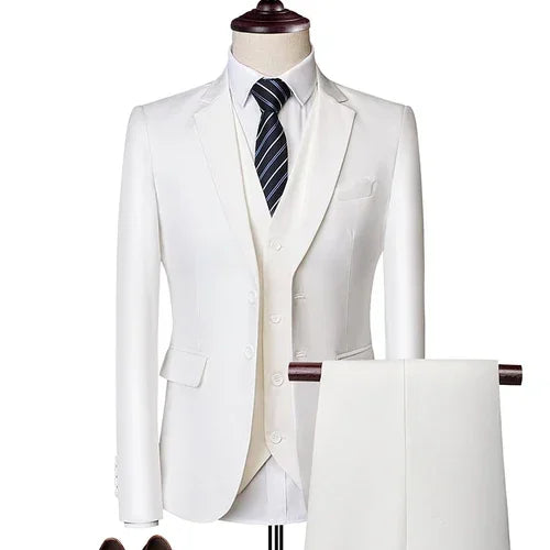 Hochzeitsanzüge für Männer, 3-teiliges Set, elegante Jacken, Weste, Hosen, Blazer, formelles Outfit, modisch, klassisch, komplettes 2024-Kostüm