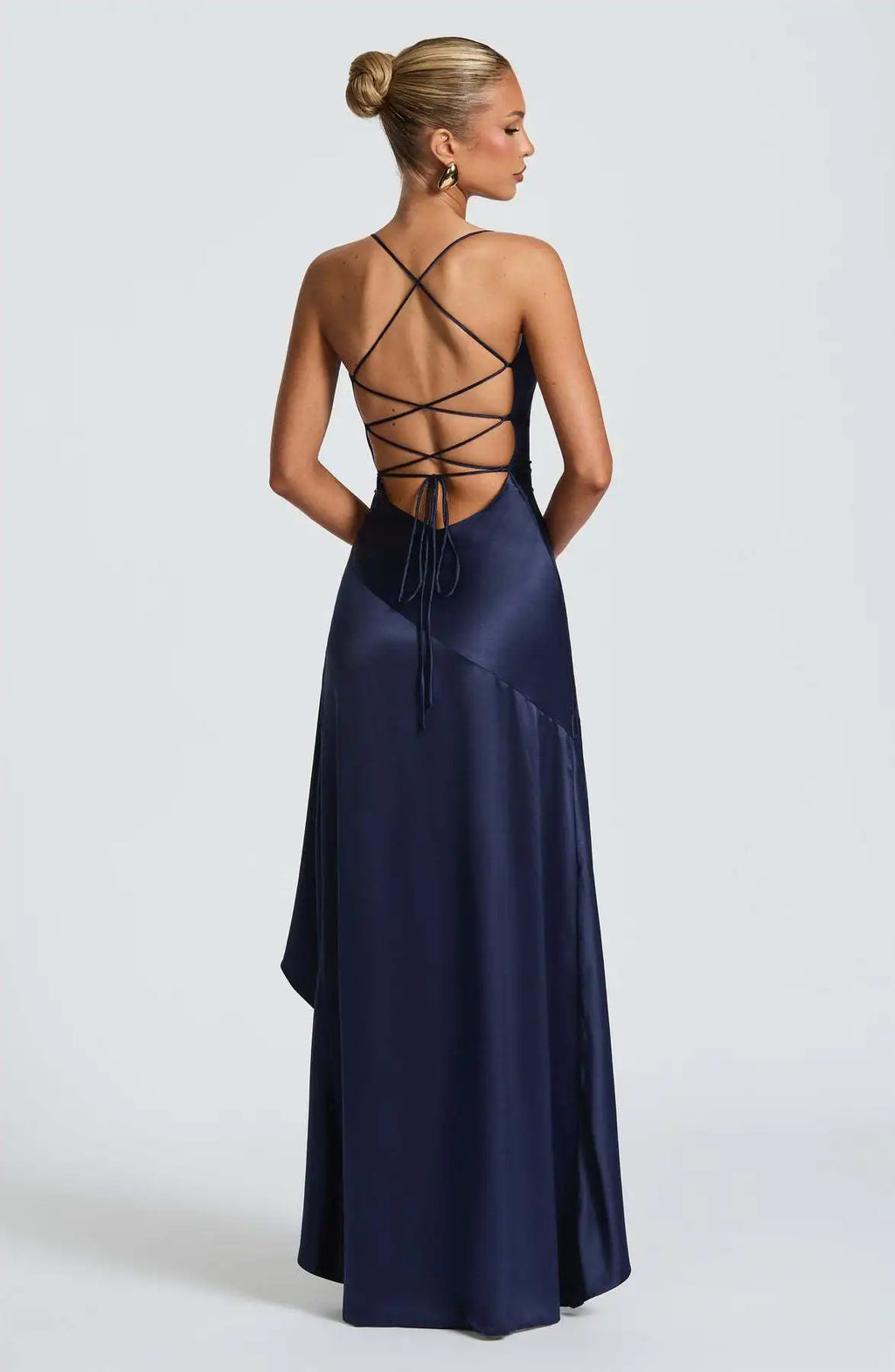 Sommer Kleider Für Frau Sexy Vestidos Schlank Backless Elegante Abendkleid Schlitz Einfarbig Spaghetti Strap Leace-up Temperament