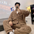 Neueste männer Winter Verdicken Warme Flanell Pyjamas Sets Männlichen Langarm Plus Größe Pyjamas Nachtwäsche Homewear Casual
