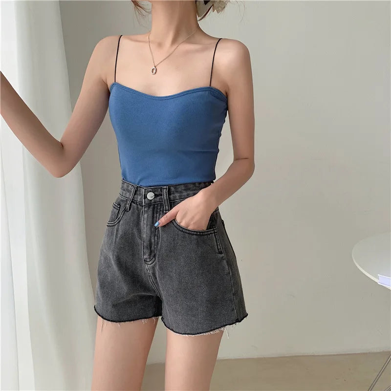 Sommer kurze Neck holder Tank Top Frauen y2k Kleidung schwarz weiß rosa ärmelloses Korsett rücken frei ausgehen Crop Tops Sexys Frauen