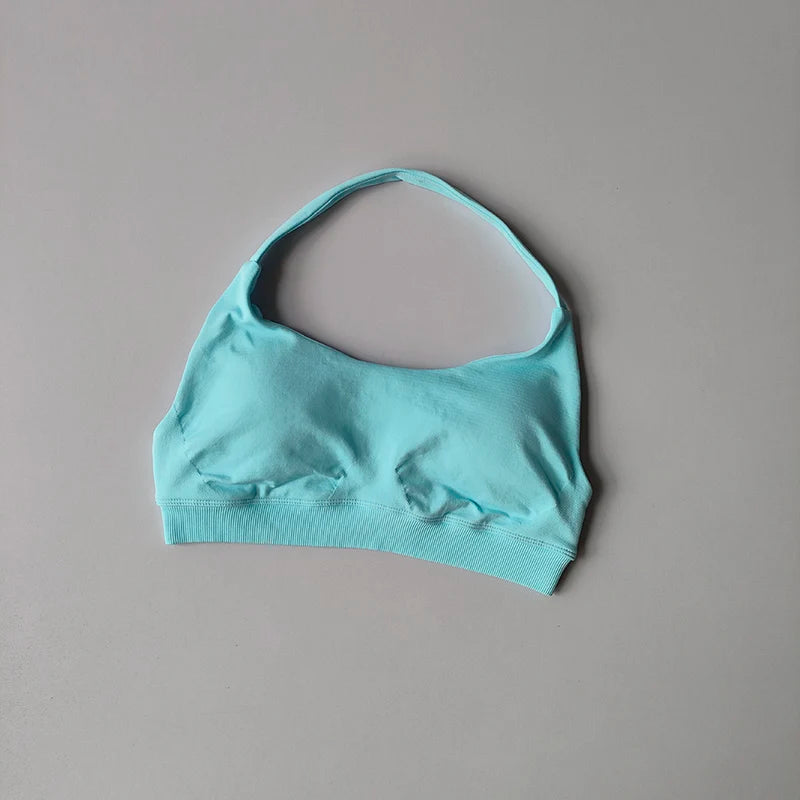 Sport-Bh Frauen Stoßfest Nahtlose Halter Top Hohe Unterstützung Push-up Open Back Gym Tragen Fitness Yoga Workout Unterwäsche