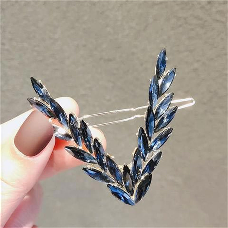 Luxury Shining Crystal Hair Clip For Women Korean V Shape Buckle Hairpins Girls Hair Accessories Headwear Fashion Ornaments Gift