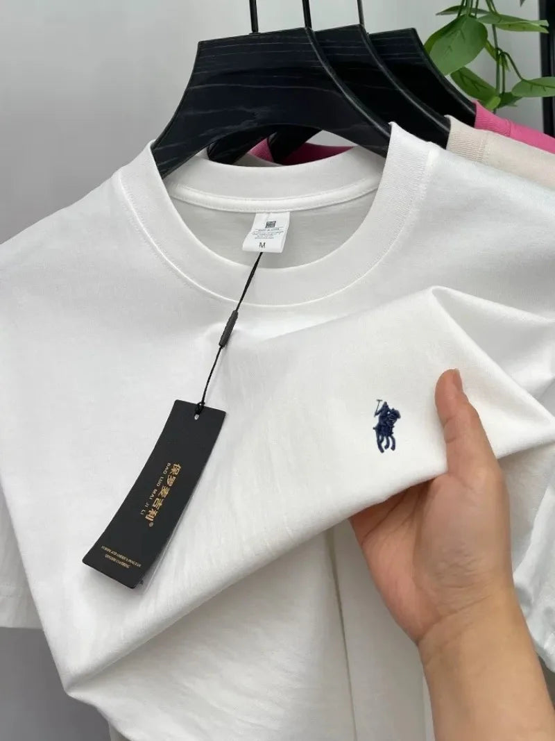 2026 Sommer Herren Strick-Baumwoll-T-Shirt mit kurzen Ärmeln – Modisch, bequem und atmungsaktiv bedrucktes Oberteil