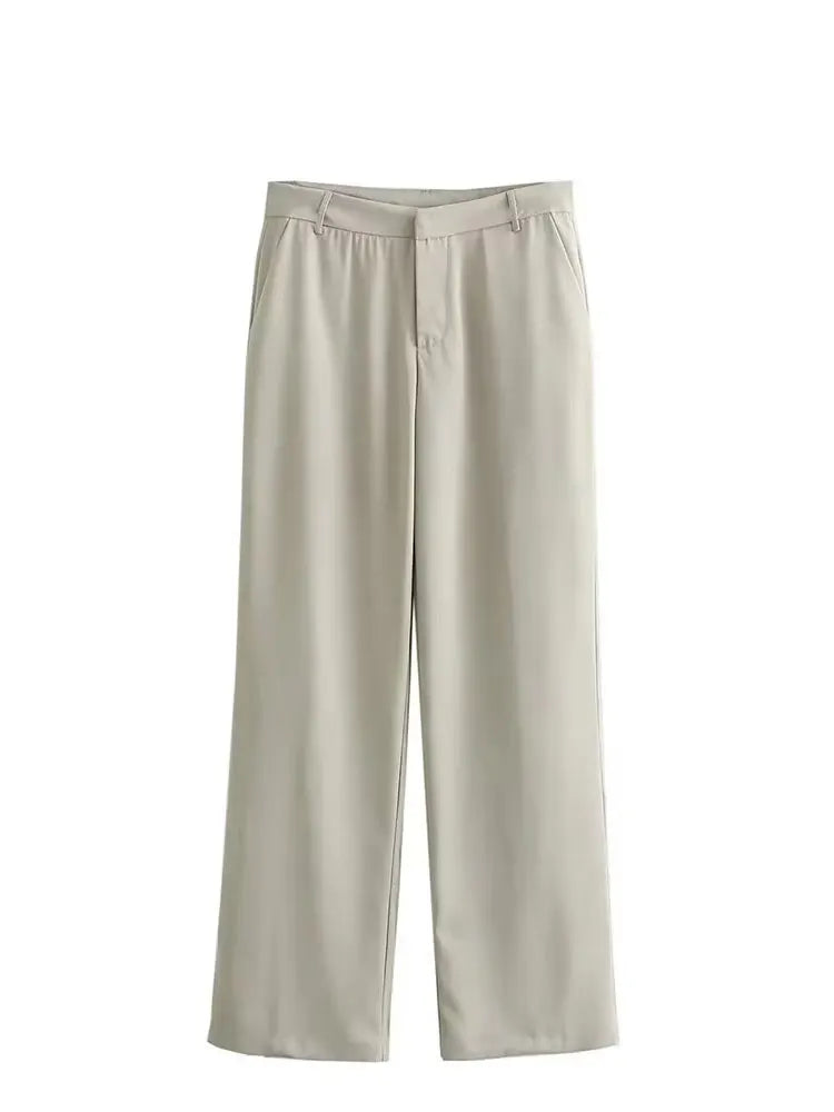 HH Damen ärmellose Weste mit Knöpfen & weit geschnittene Hose 2-teiliger Anzug Lässiges Büro-Arbeitsoutfit für den täglichen Geschäftsgebrauch.