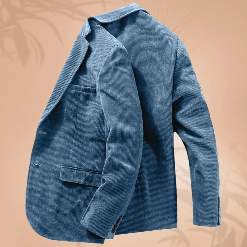 Cord-Herrenanzugjacke, Anzugjacke mit einem Knopf und Revers, Business-formelle Jacke, geeignet für Bankett, Hochzeit, formelle Kleidung für Herren
