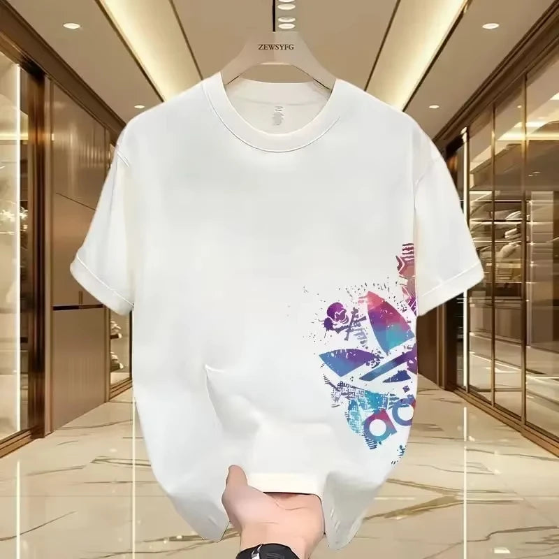 Sommer Neue Casual Männer und Frauen Gedruckt Kurzarm Baumwolle T-shirt Lose und Vielseitige Mode Halbarm Casual Wear