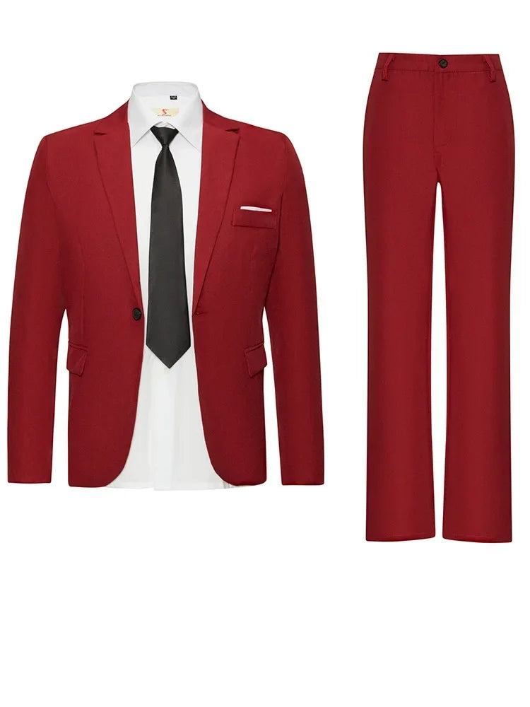 Herren Casual Hochzeitsanzug Slim Fit Zweiteiliges Set Sommer Neuer Stil Große Größe Business Formelle Kleidung Bequemes Oberteil und Hose