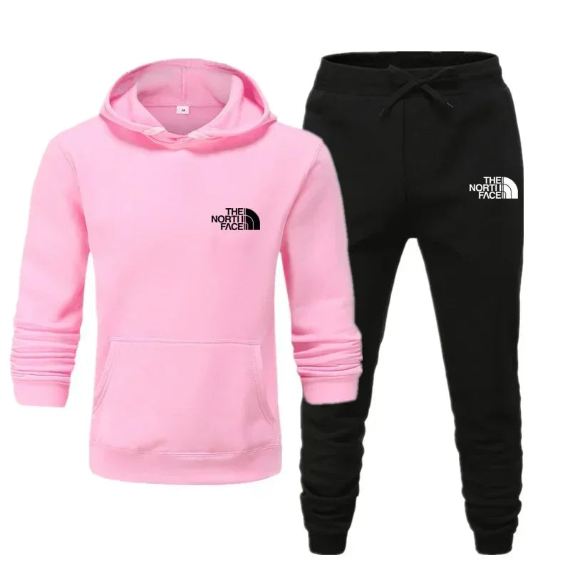 Herbst und Winter neues Herren-Sportbekleidungsset, modisches Outdoor-Herren- und Damen-Kapuzenpullover und Hose, 2-teiliges Set