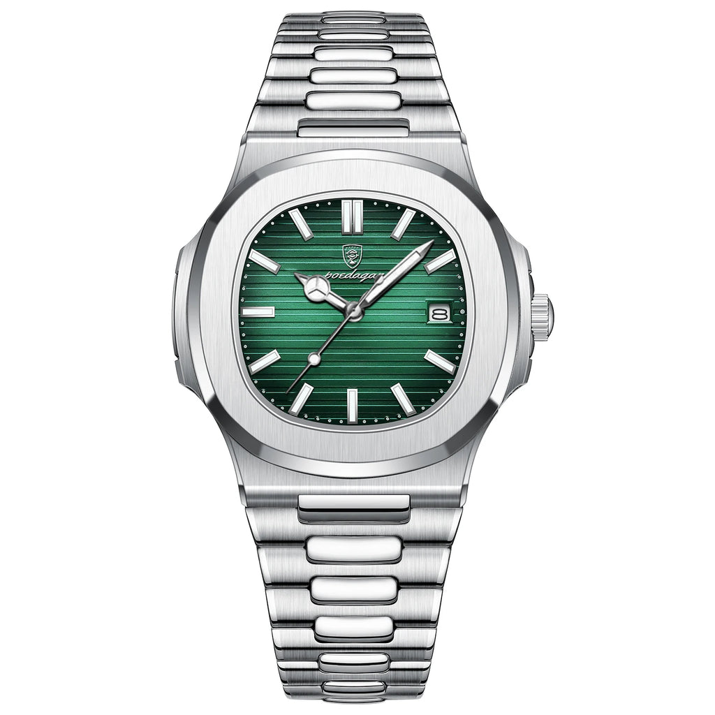 POEDAGAR Luxus Casual Uhr Top Marke Fashion Square Zifferblatt Edelstahl Kalender Leuchtende Wasserdichte Männer Uhr Männliche Uhr + Box