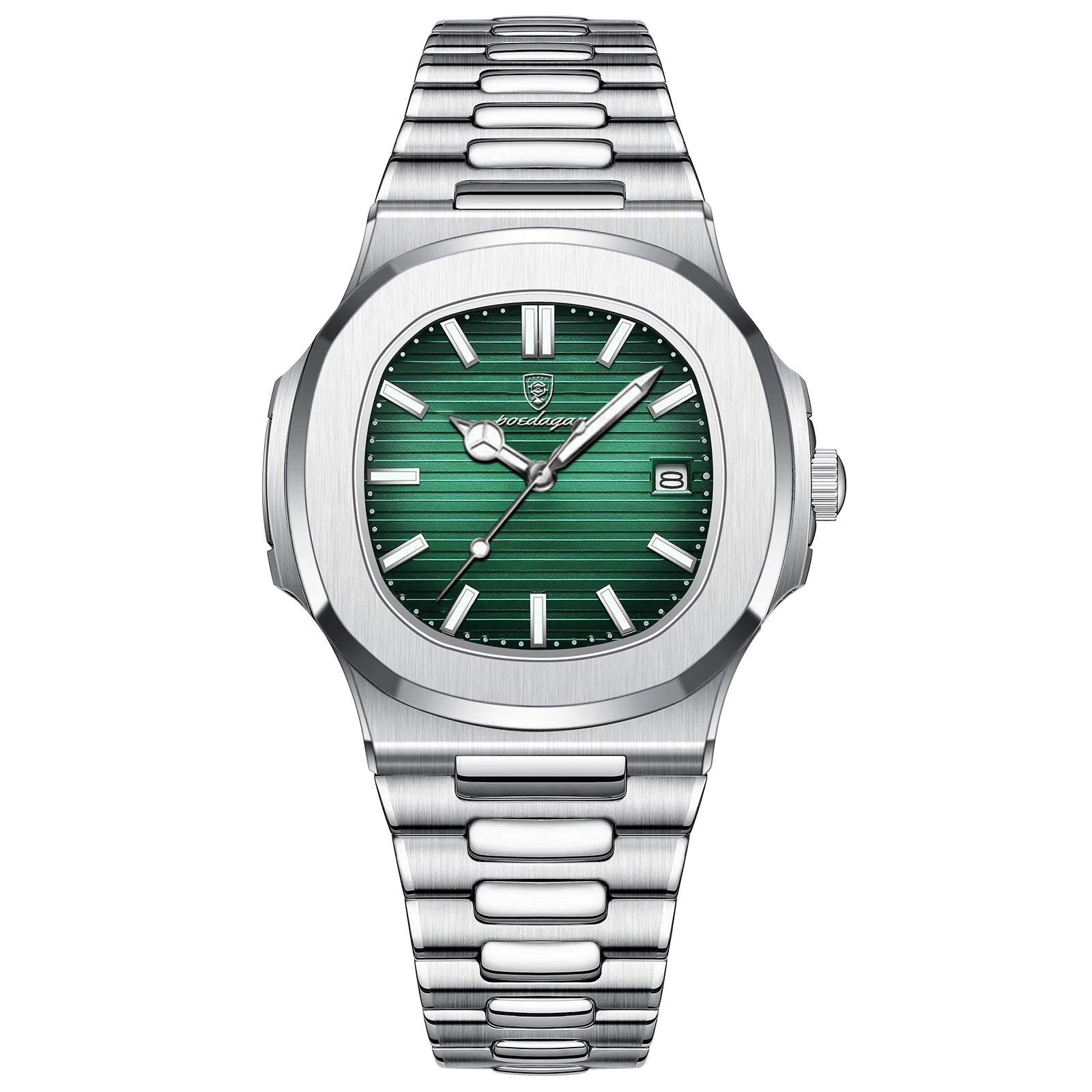 POEDAGAR Luxus Casual Uhr Top Marke Fashion Square Zifferblatt Edelstahl Kalender Leuchtende Wasserdichte Männer Uhr Männliche Uhr + Box