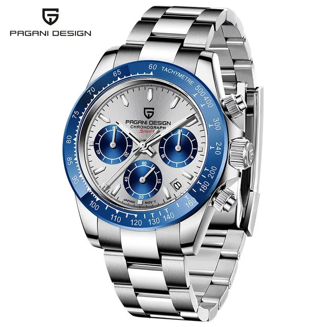 40mm Neue V2 PAGANI DESIGN männer Quarz Uhren Sapphire Retro Chronograph Edelstahl Wasserdichte Uhr Männer Relogio Masculino