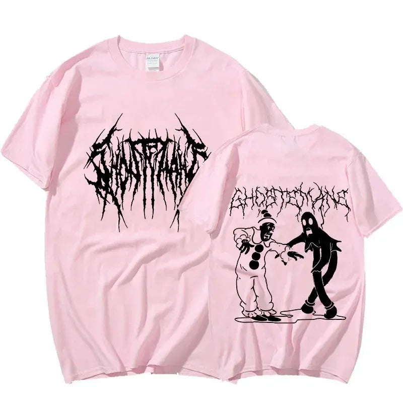 Männer Frauen Drucken T-shirt Mode Hip Hop Metall Gothic Rock T Shirt Lose Streetwear Sommer Lose Sport T Shirt Y2K Kurzarm