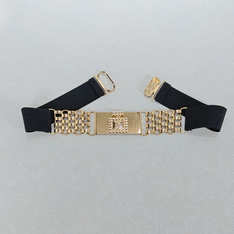 Golden Letter Waist Corset Belts Fashion Women's Metal Waistband Female Luxury Brands Designer Ladies Elastic Belt For Dress