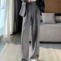 Elegante Breite Bein Hosen Frauen Koreanischen Stil Hohe Taille Schwarz Baggy Hosen Büro Damen Mode Lose Anzug Hosen Streetwear