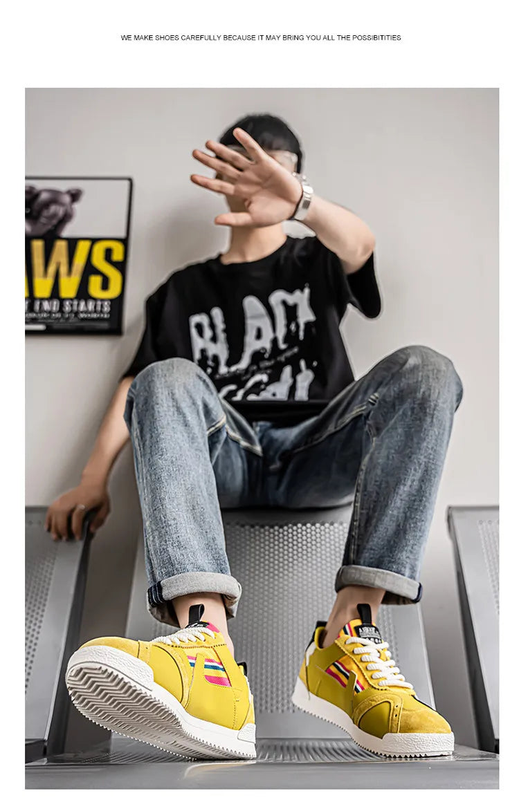 Herren Weiße Sneaker Herbst Bequeme Rutschfeste Laufschuhe Luxuriöse Weiche Sohle Modische Schnürschuhe Outdoor Freizeitschuhe 2026