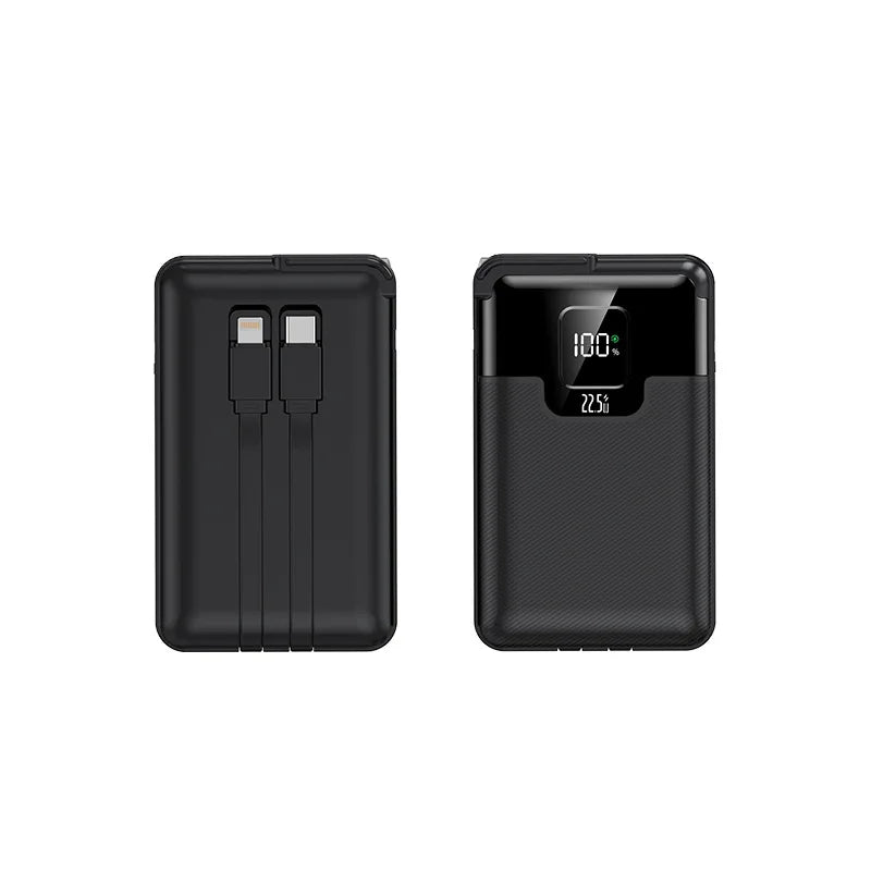 20000 mAh Superschnelllade-Powerbank 2-in-1 mit AC-Stecker, multifunktional mit Dual-Wire-Wandstecker, mobiles Netzteil