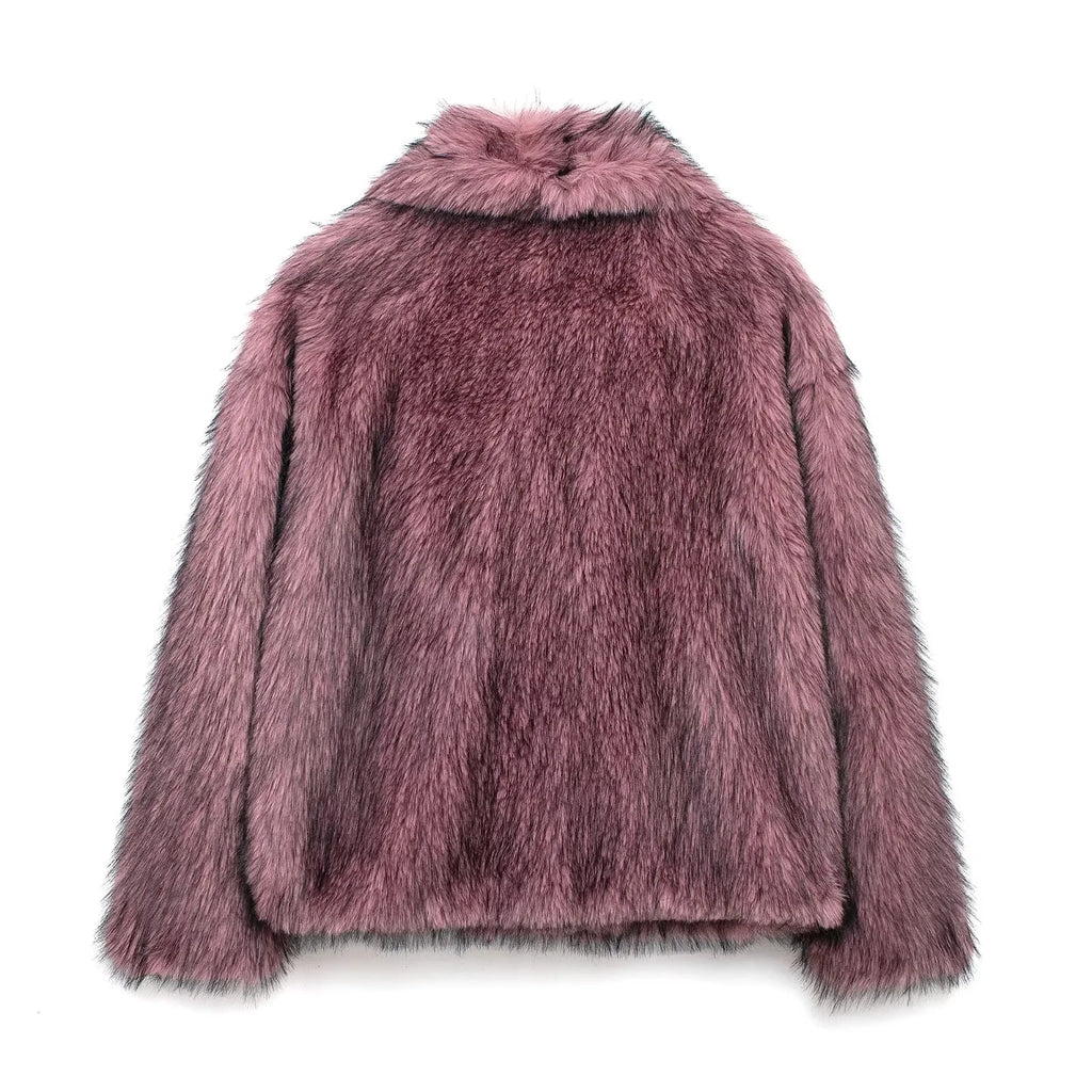 KONDALA 2025, Herbst und Winter, lässig, Kunstpelz, braun, für Damen, warme Jacken, Streetwear, Umlegekragen, Weihnachten, übergroße, elegante Mäntel