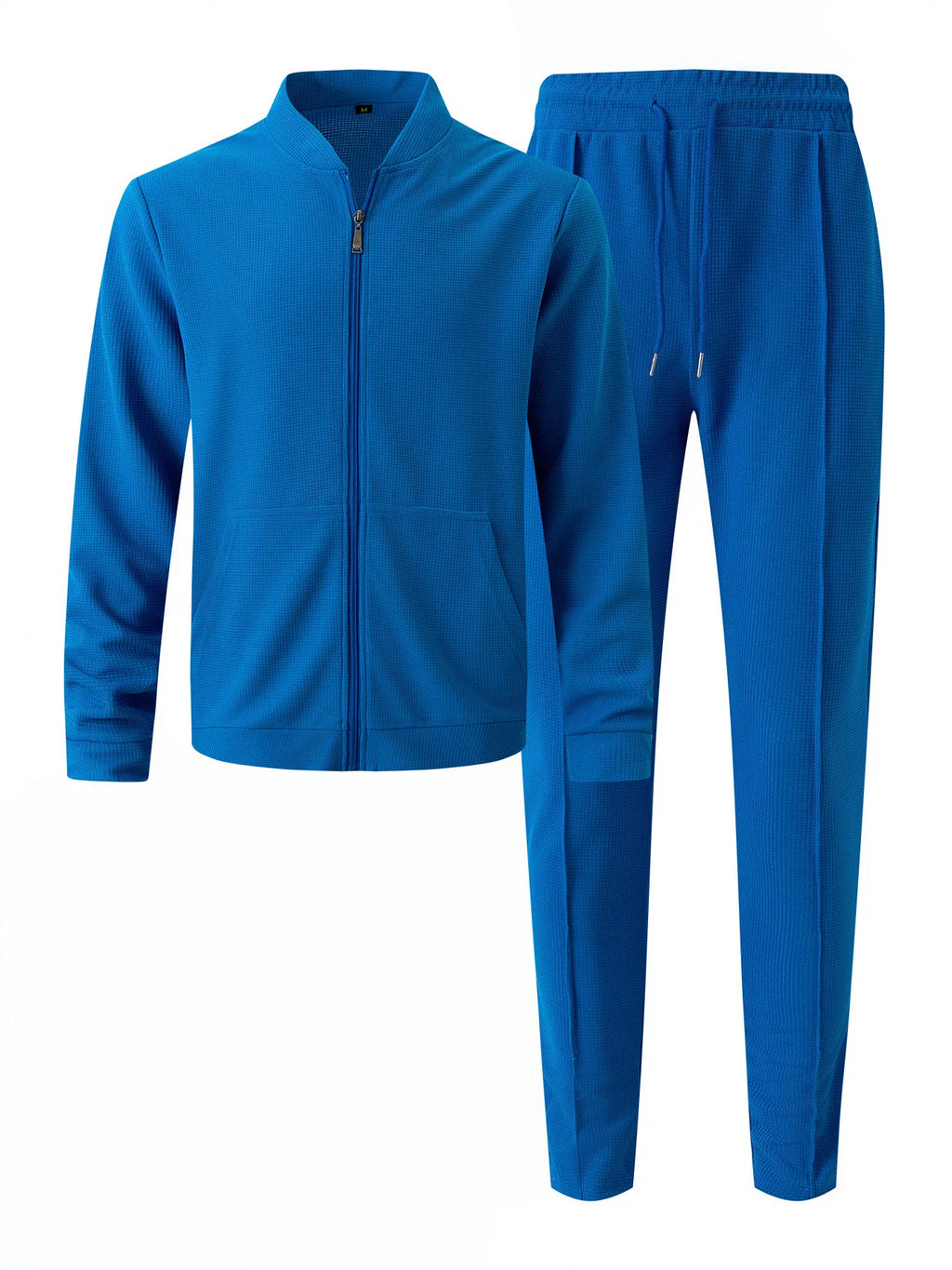 Neue Herrenjacke, reif und stilvoll, weich und bequem, hautfreundlich, atmungsaktiv und gemütlich, mit Waffelstruktur, Reißverschluss und Taschen, als Oberbekleidung geeignet.