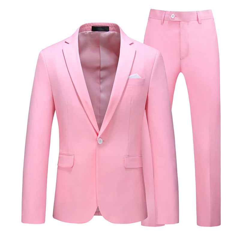 22 Farben einreihige formelle Hochzeit Anzüge Herren bekleidung Mode einfache Männer Business Social Prom Party Kleid 2 Stück Set