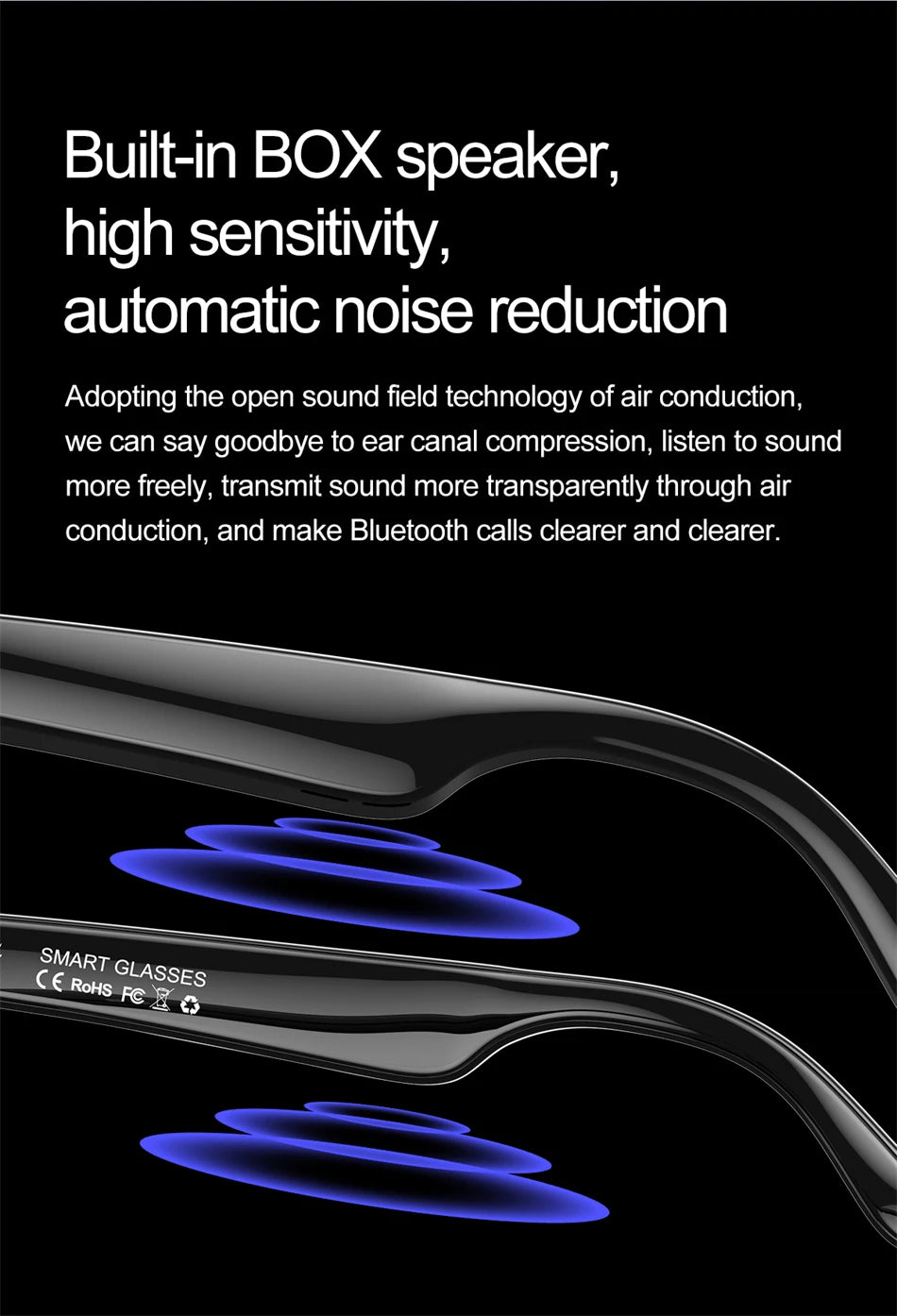 AI Intelligent Translation Glasses 163 Online Language AI Automatic Dialogue Translation Bluetooth Translation Glasses Men Women