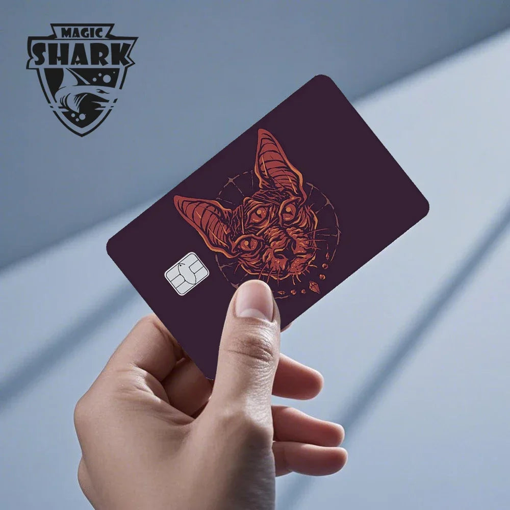Magic Shark Bat Skull Graffiti Tiger PVC Soft Sticker Film Skin Cover für Debit Credit Card Waterproof