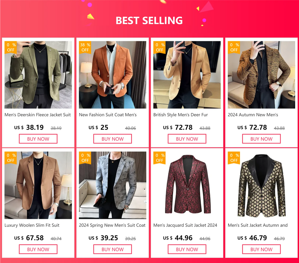 New Fashion Suit Coat Men's Slim Fit Deerskin Velvet Elegant Luxury Blazer Coat Business Casual Wedding Plus Size Suit 4XL-S