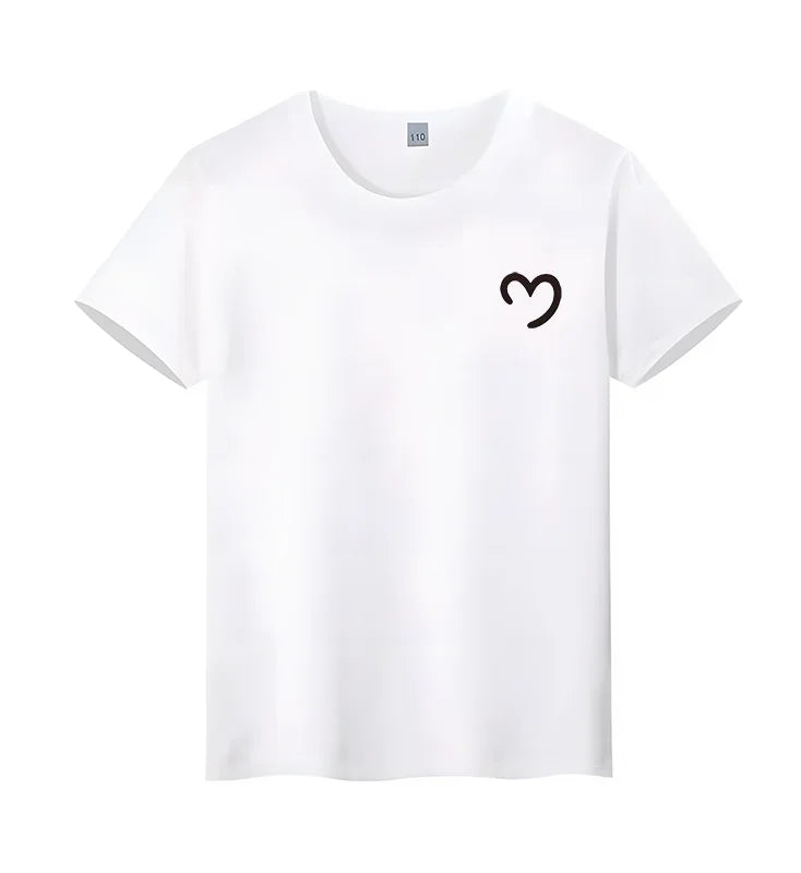 Niedliches Kaninchen-Lächeln Bedrucktes Weißes Reines Baumwoll-Kinder-T-Shirt 2026 Neues Beliebtes Sommer-Loose-Top Eltern-Kind-T-Shirt