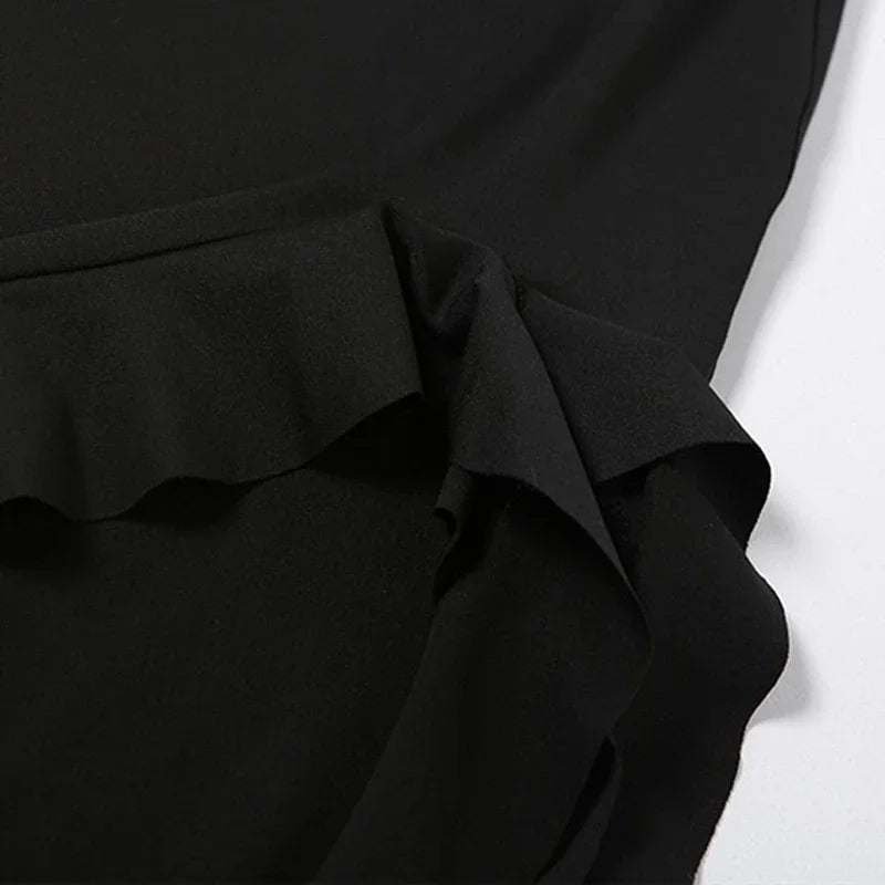 Sommer neue y2k sexy heiße Mädchen One-Shoulder Quallen Stil Pilz sexy Brust umwickelt unregelmäßige Kleid