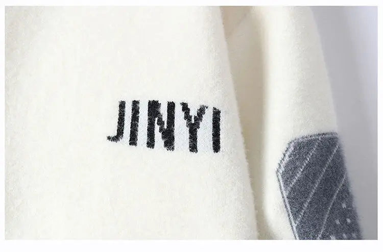 Fashion O-Neck Spliced Knitted Letter Sweaters Men's Clothing 2024 Autumn Winter New Loose Casual Pullovers Loose All-match Tops