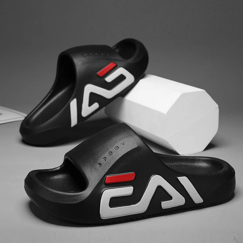 Extra dicke Sohle für Herren, weiches Luftkissen, lässige Hausschuhe, EVA-Sandalen, modische Flip-Flops, Outdoor, Sommer, Strandschuhe am Meer