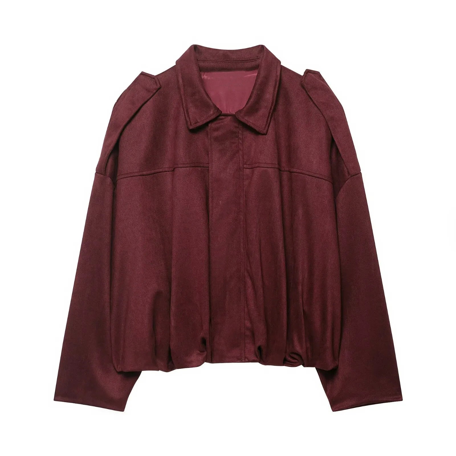 Wildlederjacke im Retro-Stil, Reißverschlusskragen, Oberbekleidung für Damen, mittlere Dicke, lange Ärmel, Street Fashion, lockere Passform, Herbst und Winter