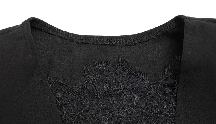Ahagaga Eelgant Spitze frauen Kleid Patchwork Lange Ärmel Herbst Party Slim Fit Mantel Samt Sexy Split Trend Weibliche Vestidos