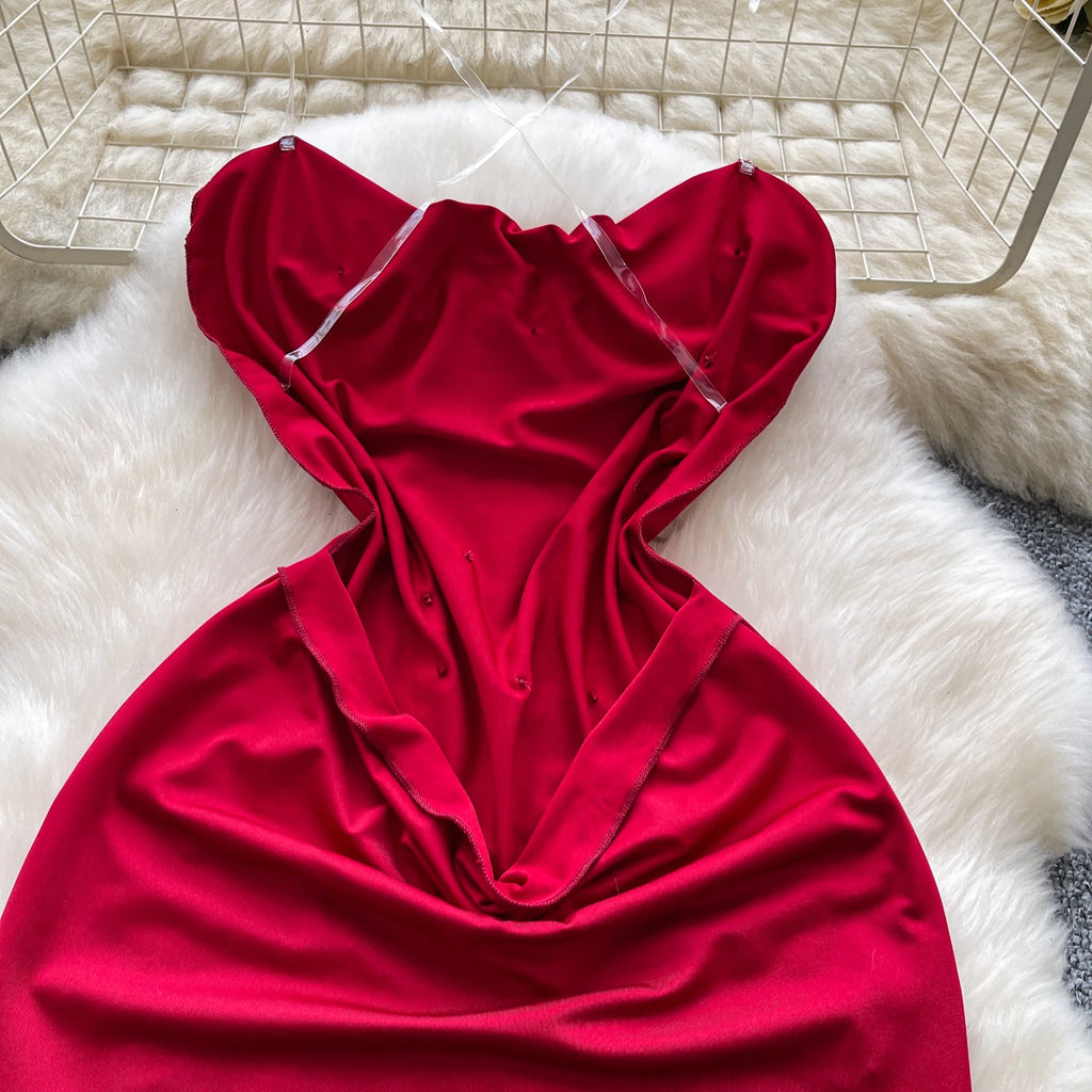 SINGREINY Fashion Beading Mini Sundress Transparent Sling Design Swinging Collar Hot Summer Ladies Sexy Backless Bodycon Dress