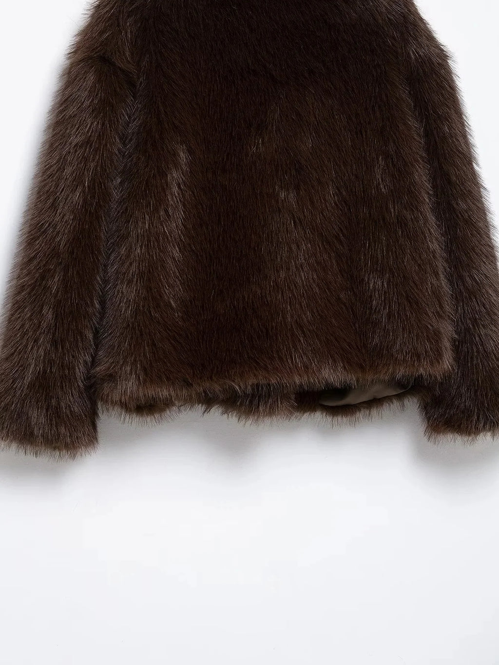 KONDALA 2025, Herbst und Winter, lässig, Kunstpelz, braun, für Damen, warme Jacken, Streetwear, Umlegekragen, Weihnachten, übergroße, elegante Mäntel