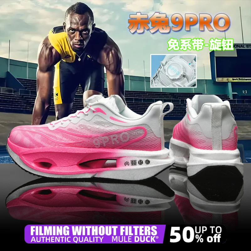 Spezialität Carbon Platte Sport Laufschuhe Marathon Air Kissen Männer Atmungsaktive Leichte Frauen Bequeme Rutschfeste Turnschuhe