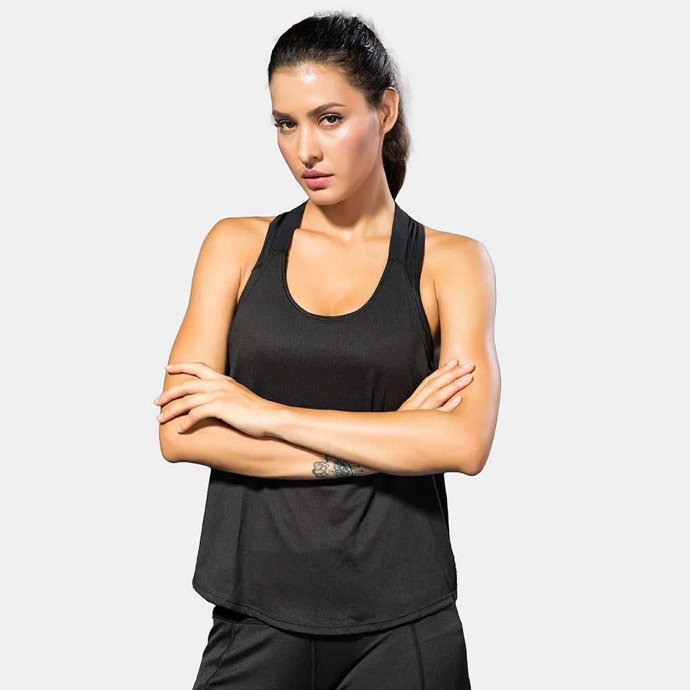 Frauen Gym Tops Schwarz Ärmelloses Yoga Top Frauen Fitness Shirt Gym Weste Lauf workout Sport Tops Brief Rückenfreies Shirt