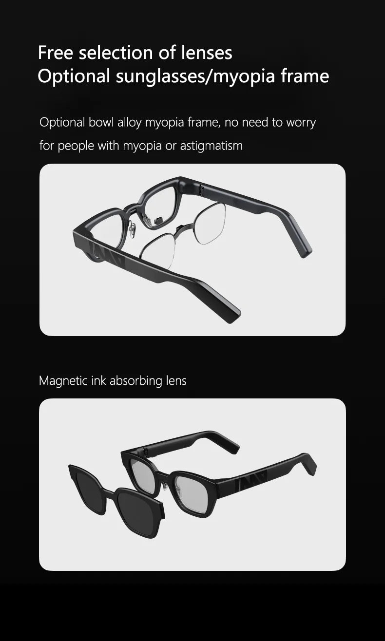 INMO Go Smart AR Glasses Real Wireless Ultra Light AI Assistant Translator Glasses for Music/Call/Translator/Prompter/Navigation
