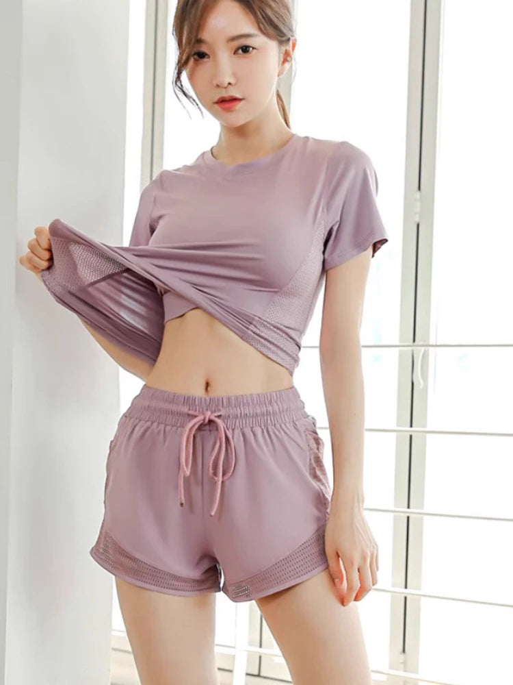 Running set for women summer fitness wear yoga exercise  popular quick-drying thin slimming breathable outdoor morning run