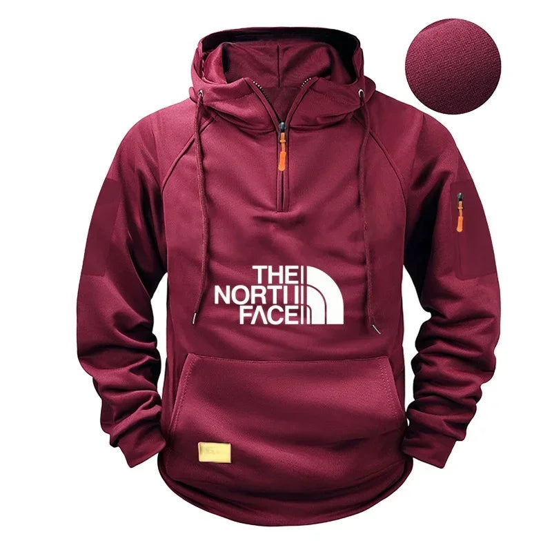 Lässiges Sport-Langarm-Sweatshirt für Herren mit Kapuze in großen Größen und modischer Fitness-Pullover für Herbst und Winter 2025