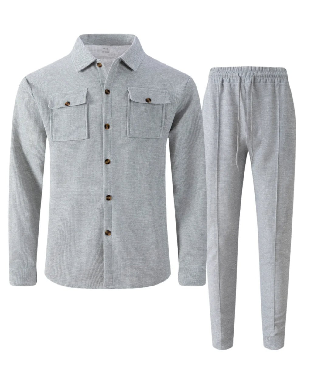 Männer Frühling Herbst Casual Anzug Street Style Einfarbig Lose Gepolsterte Lange Ärmeln Zwei-Stück Set Modische Oberbekleidung anzug set