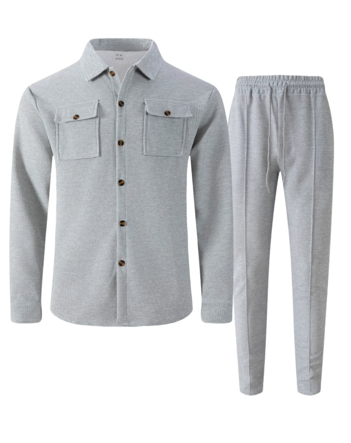 Männer Frühling Herbst Casual Anzug Street Style Einfarbig Lose Gepolsterte Lange Ärmeln Zwei-Stück Set Modische Oberbekleidung anzug set